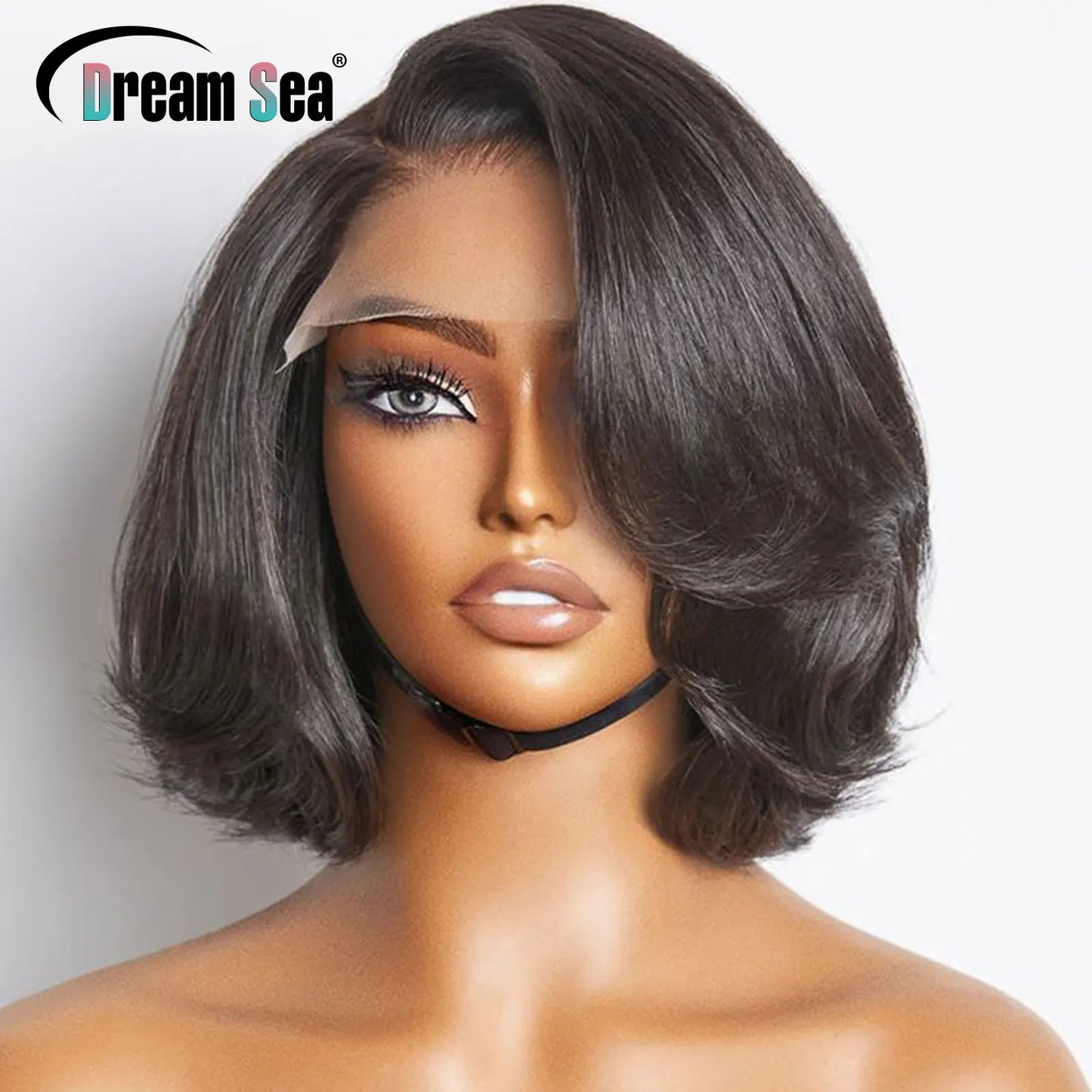 200 Density Blonde Highlight Short Bob Human Hair Wigs C Part 13x4 Lace Frontal Wig Pixie Cut Cut Brazilian Remy Hair For Women
